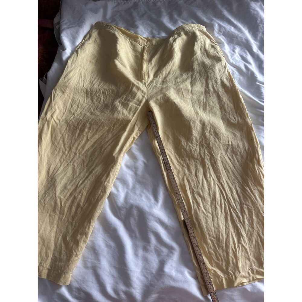 Lino U.S.A. Women’s 3X Yellow 100% Linen Wide Leg Pants Lined - Picture 8 of 9